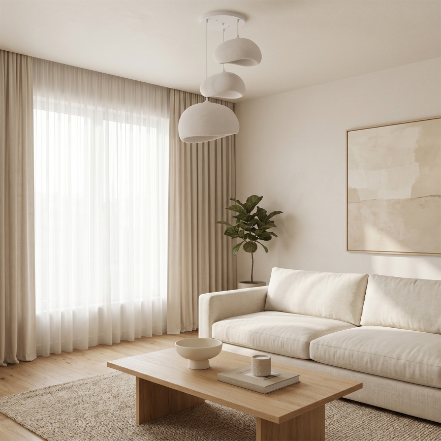 Brilagi - Karājoša lustra WABI SABI ar vadu 3xE27/40W/230V Ø 76 cm, balta