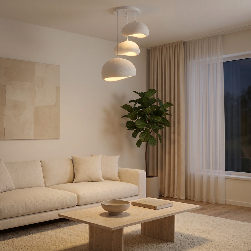 Brilagi - Karājoša lustra WABI SABI ar vadu 3xE27/40W/230V Ø 76 cm, balta
