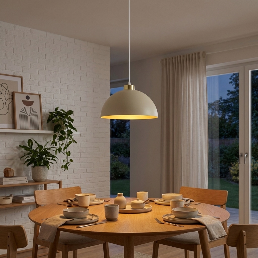 Brilagi - karāma lustra uz vada MOON 1xE27/60W/230V Ø 30 cm bēša/zeltaina