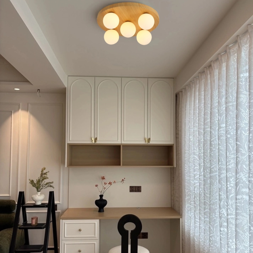 Brilagi - Koka griestu gaismeklis LUND WOOD 5xG9/9W/230V pr. 40 cm