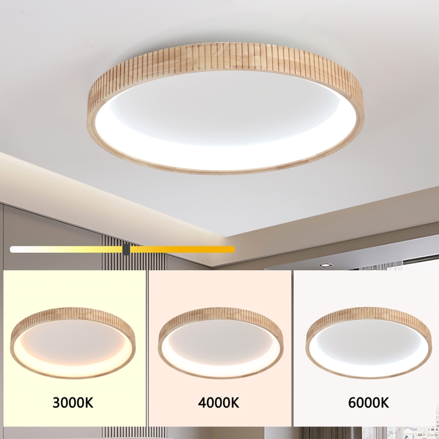 Brilagi - LED griestu gaismeklis FALCON WOOD MODERN LED/60W/230V 3000/4000/6000K Ø 80 cm koka