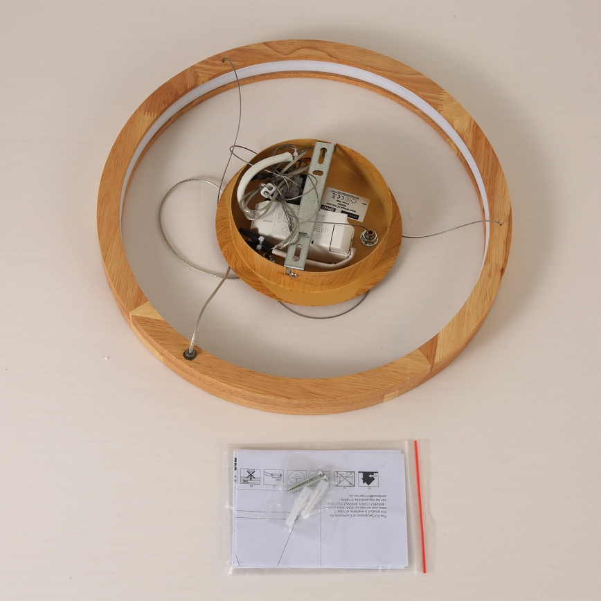 Brilagi - koka LED lustra UMEA WOOD uz vada, LED/30W/230V, Ø 40 cm