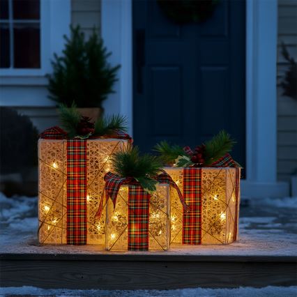 Brilagi - KOMPLEKTS 3x LED āra Ziemassvētku dekorācijas, LED/230V, IP44 — lieliska dāvana