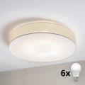 Brilagi - krēmkrāsaina LED griestu lampa SIRIJA 6xE27/15W/230V Ø 80 cm