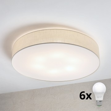 Brilagi - krēmkrāsaina LED griestu lampa SIRIJA 6xE27/15W/230V Ø 80 cm