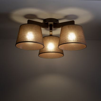 Brilagi - LATTE piestiprināma griestu lampa 3xE27/60W/230V priede / brūna