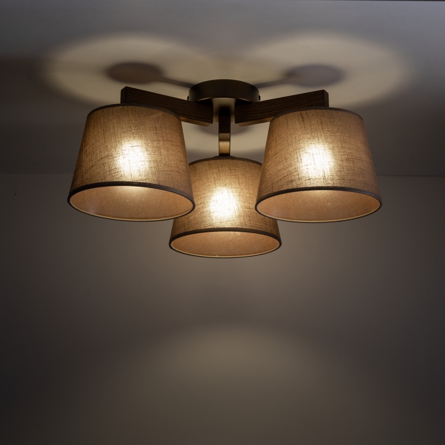Brilagi - LATTE piestiprināma griestu lampa 3xE27/60W/230V priede / brūna
