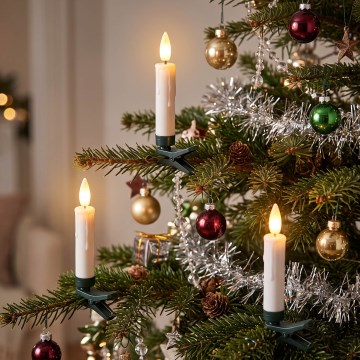 BRILAGI - LED apgaismojums Ziemassvētku eglītei 10xLED/10xAAA balta + ar tālvadības pulti