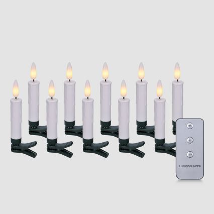 BRILAGI - LED apgaismojums Ziemassvētku eglītei 10xLED/10xAAA balta + ar tālvadības pulti