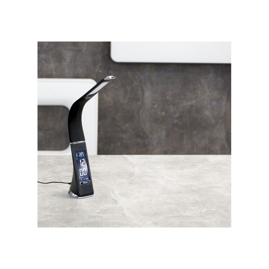 Brilagi - LED Aptumšojama galda lampa ar ekrānu PELLE LED/7W/230V, melna