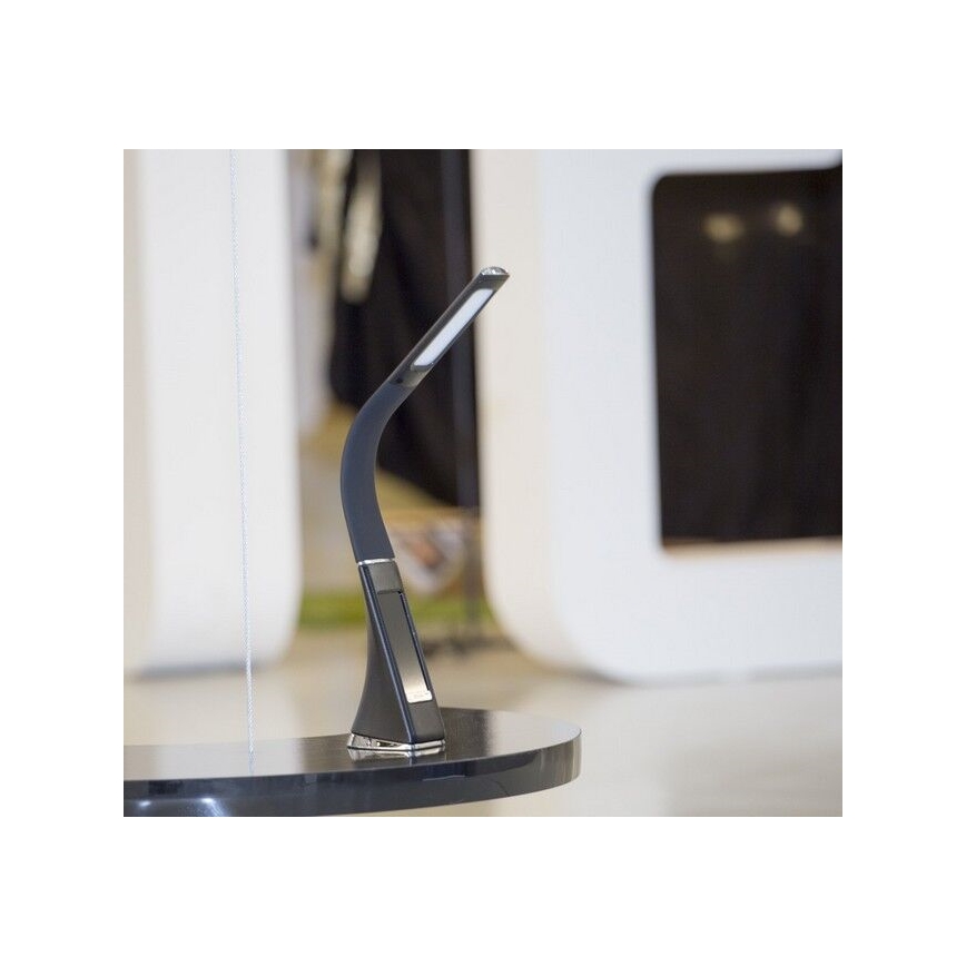 Brilagi - LED Aptumšojama galda lampa ar ekrānu PELLE LED/7W/230V, melna