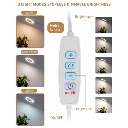 Brilagi - LED Aptumšojama galda lampa ar palielināmo stiklu LENS LED/12W/5V 3000/4200/6000K balta