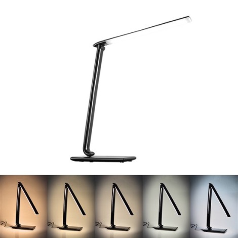 Brilagi - LED Aptumšojama galda lampa USB savienotājs LED/12W/230V melns