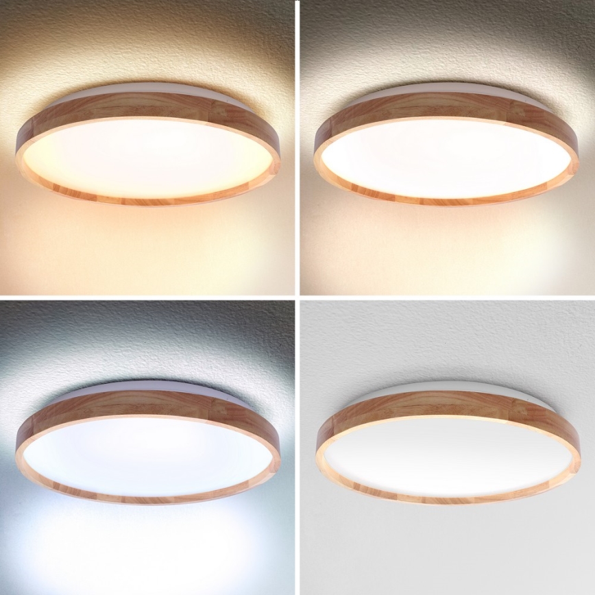 Brilagi - LED Aptumšojama griestu lampa ALSON LED/48W/230V 3000-6500K ozols d. 39,5 cm + tālvadības pults