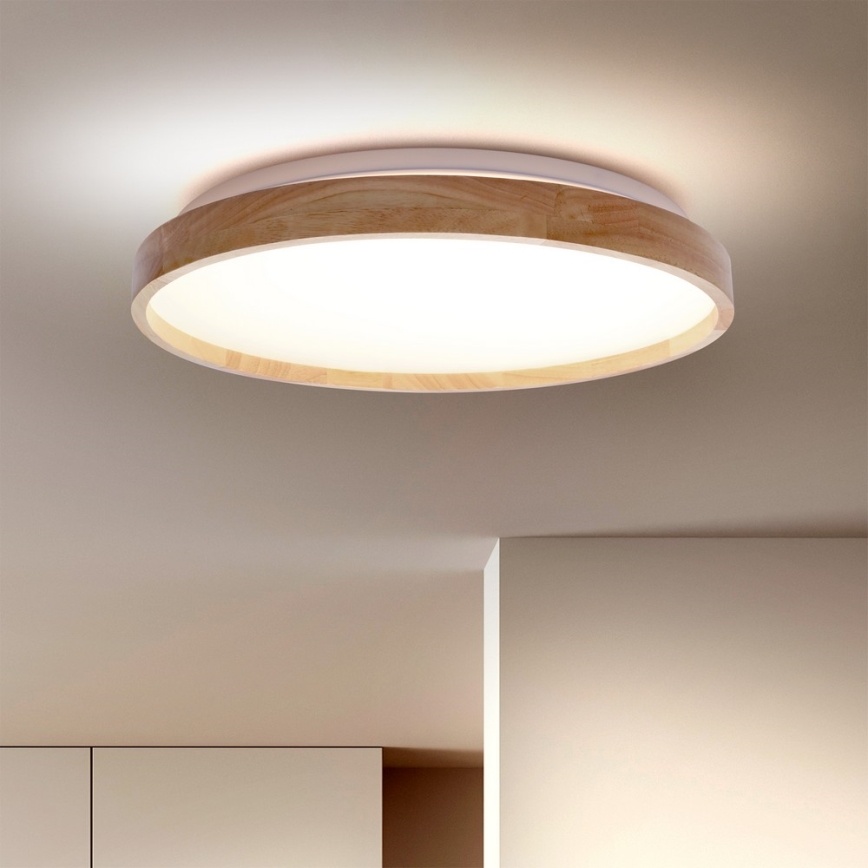 Brilagi - LED Aptumšojama griestu lampa ALSON LED/48W/230V 3000-6500K ozols d. 39,5 cm + tālvadības pults