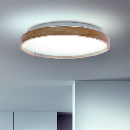 Brilagi - LED Aptumšojama griestu lampa ALSON LED/48W/230V 3000-6500K ozols d. 39,5 cm + tālvadības pults