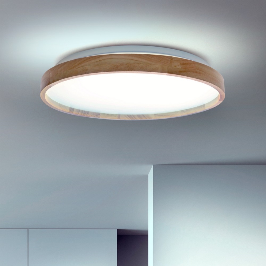 Brilagi - LED Aptumšojama griestu lampa ALSON LED/48W/230V 3000-6500K ozols d. 39,5 cm + tālvadības pults