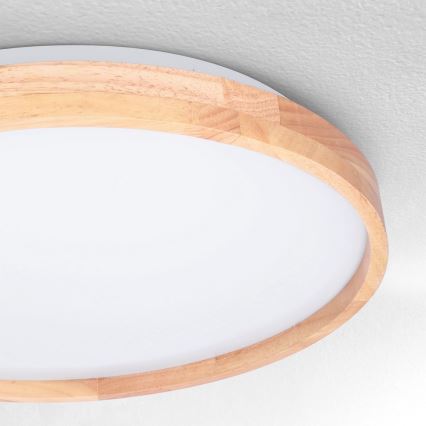Brilagi - LED Aptumšojama griestu lampa ALSON LED/48W/230V 3000-6500K ozols d. 39,5 cm + tālvadības pults