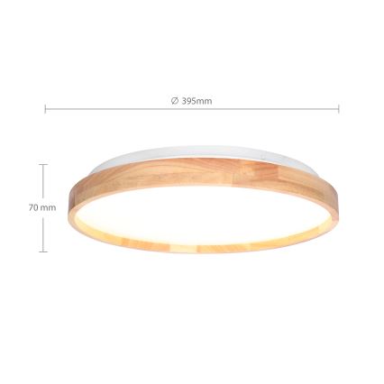 Brilagi - LED Aptumšojama griestu lampa ALSON LED/48W/230V 3000-6500K ozols d. 39,5 cm + tālvadības pults
