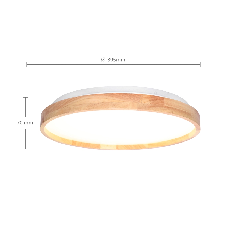 Brilagi - LED Aptumšojama griestu lampa ALSON LED/48W/230V 3000-6500K ozols d. 39,5 cm + tālvadības pults