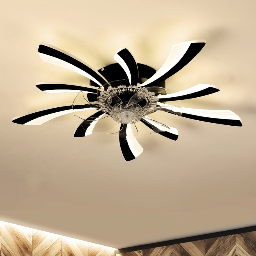 Brilagi - LED Aptumšojama griestu lampa ar ventilatoru LED/50W/230V 3000-6500K melna + tālvadības pults
