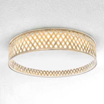 Brilagi - LED Aptumšojama griestu lampa CAMILA LED/48W/230V 3000-6500K bambusa d. 40 cm + tālvadības pults
