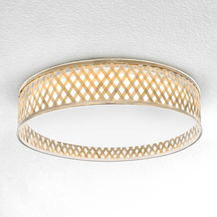 Brilagi - LED Aptumšojama griestu lampa CAMILA LED/48W/230V 3000-6500K bambusa d. 40 cm + tālvadības pults