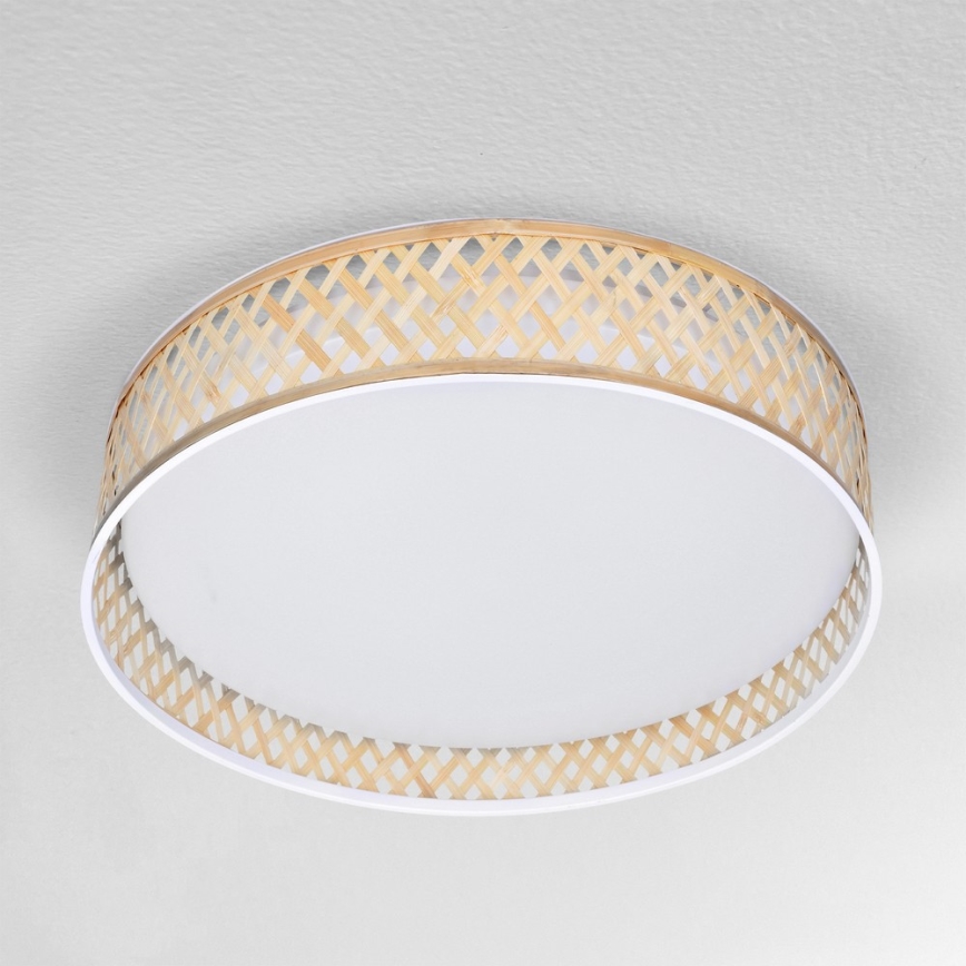 Brilagi - LED Aptumšojama griestu lampa CAMILA LED/48W/230V 3000-6500K bambusa d. 40 cm + tālvadības pults