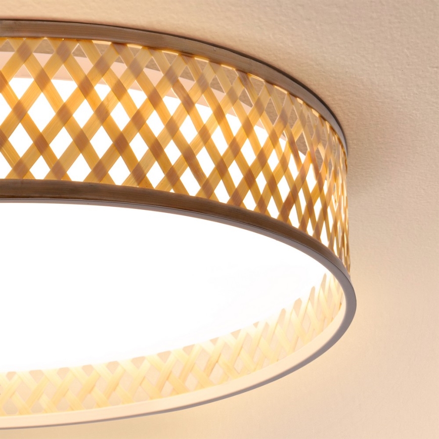 Brilagi - LED Aptumšojama griestu lampa CAMILA LED/48W/230V 3000-6500K bambusa d. 40 cm + tālvadības pults