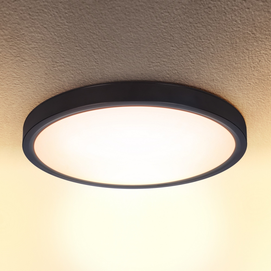 Brilagi - LED Aptumšojama griestu lampa ESTELA LED/48W/230V 3000-6500K ø 40 cm melna + tālvadības pults