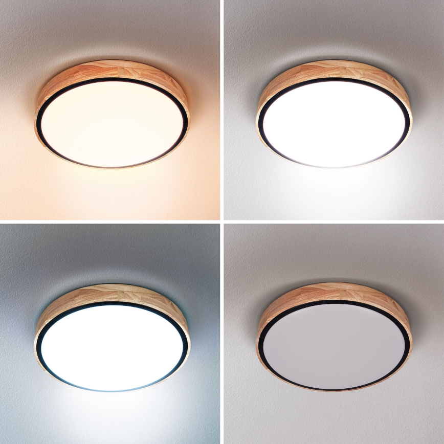 Brilagi - LED Aptumšojama griestu lampa GLORIA LED/48W/230V 3000-6500K ozols d. 40 cm + tālvadības pults