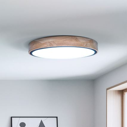 Brilagi - LED Aptumšojama griestu lampa GLORIA LED/48W/230V 3000-6500K ozols d. 40 cm + tālvadības pults