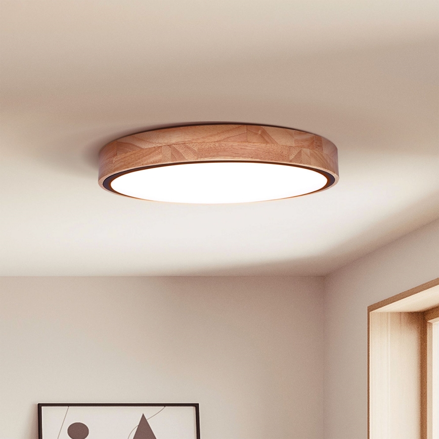 Brilagi - LED Aptumšojama griestu lampa GLORIA LED/48W/230V 3000-6500K ozols d. 40 cm + tālvadības pults