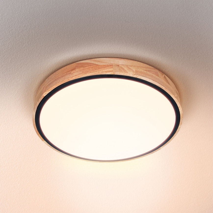 Brilagi - LED Aptumšojama griestu lampa GLORIA LED/48W/230V 3000-6500K ozols d. 40 cm + tālvadības pults