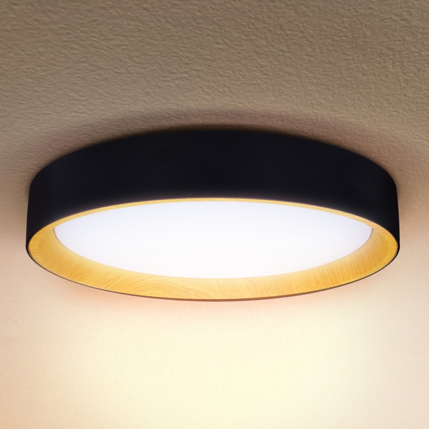 Brilagi - LED Aptumšojama griestu lampa LARIOS LED/60W/230V 3000-6500K ø 49 cm melna + tālvadības pults