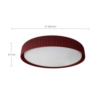 Brilagi - LED ar regulējamu spilgtumu griestu gaismeklis LUCIA LED/60W/230V 3000-6500K Ø 59 cm sarkans + tālvadības pults