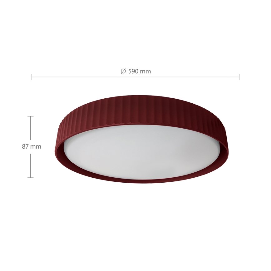 Brilagi - LED ar regulējamu spilgtumu griestu gaismeklis LUCIA LED/60W/230V 3000-6500K Ø 59 cm sarkans + tālvadības pults