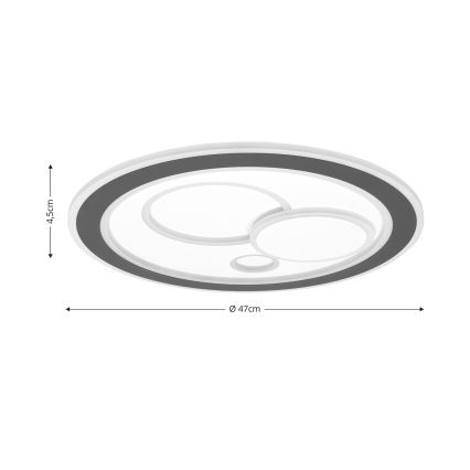 Brilagi - LED Aptumšojama griestu lampa MODERN LED/89W/230V 2700-6500K d. 47 cm + tālvadības pults