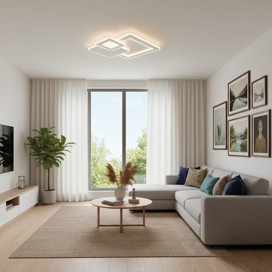Brilagi - MODERN aptumšojams LED griestu gaismeklis/93W/230V 3000-6000K 48,5x48,5 cm + ar tālvadības pulti