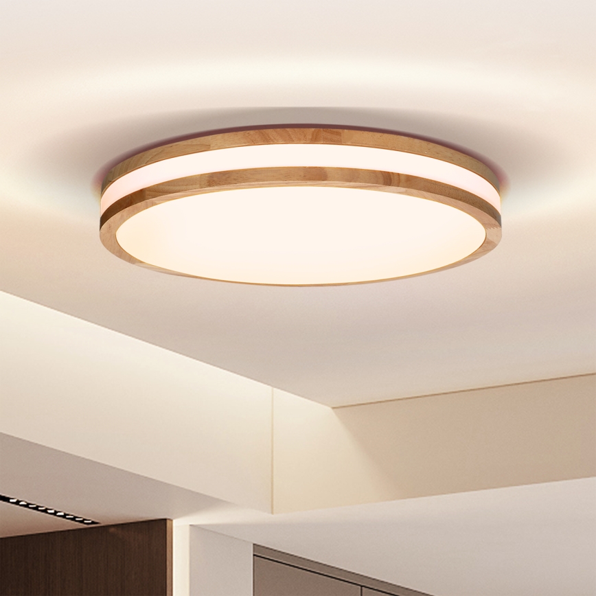 Brilagi - LED Aptumšojama griestu lampa MOLINA LED/48W/230V 3000-6500K ozolkoks d. 38 cm + tālvadības pults