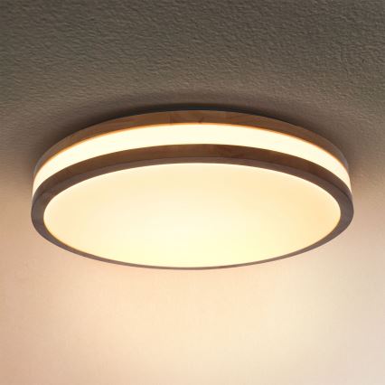 Brilagi - LED Aptumšojama griestu lampa MOLINA LED/48W/230V 3000-6500K ozolkoks d. 38 cm + tālvadības pults