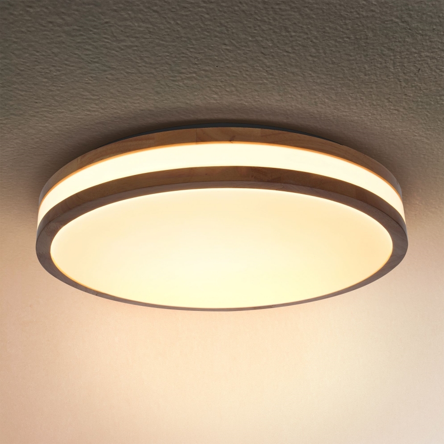 Brilagi - LED Aptumšojama griestu lampa MOLINA LED/48W/230V 3000-6500K ozolkoks d. 38 cm + tālvadības pults