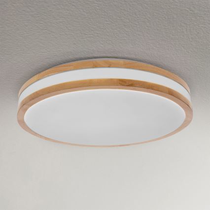 Brilagi - LED Aptumšojama griestu lampa MOLINA LED/48W/230V 3000-6500K ozolkoks d. 38 cm + tālvadības pults