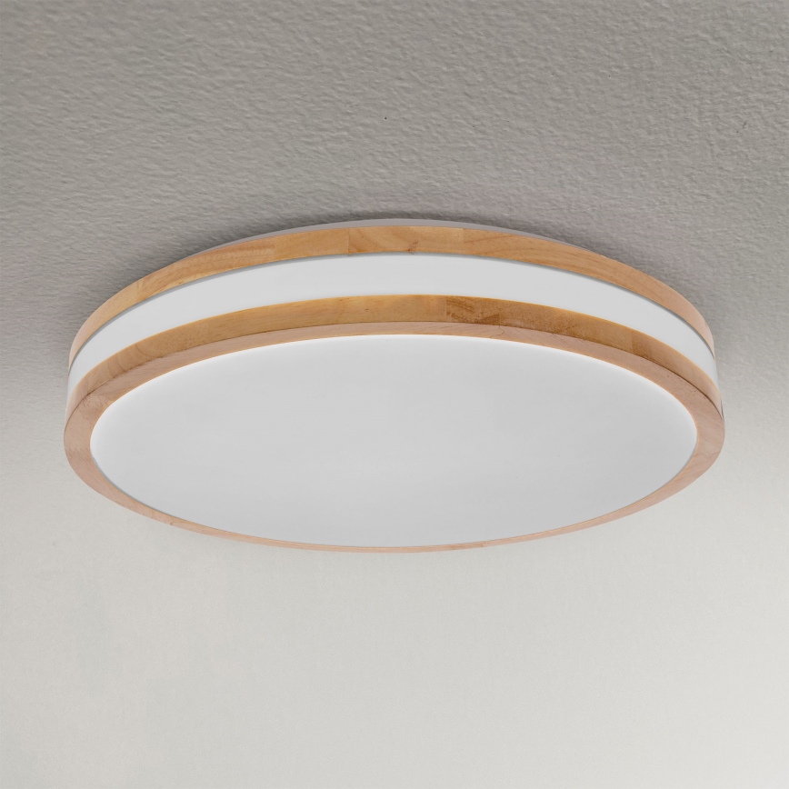 Brilagi - LED Aptumšojama griestu lampa MOLINA LED/48W/230V 3000-6500K ozolkoks d. 38 cm + tālvadības pults