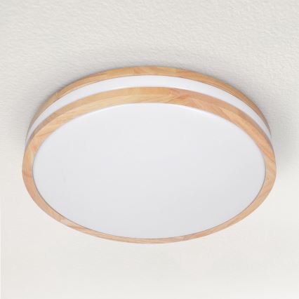 Brilagi - LED Aptumšojama griestu lampa MOLINA LED/48W/230V 3000-6500K ozolkoks d. 38 cm + tālvadības pults