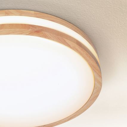 Brilagi - LED Aptumšojama griestu lampa MOLINA LED/48W/230V 3000-6500K ozolkoks d. 38 cm + tālvadības pults