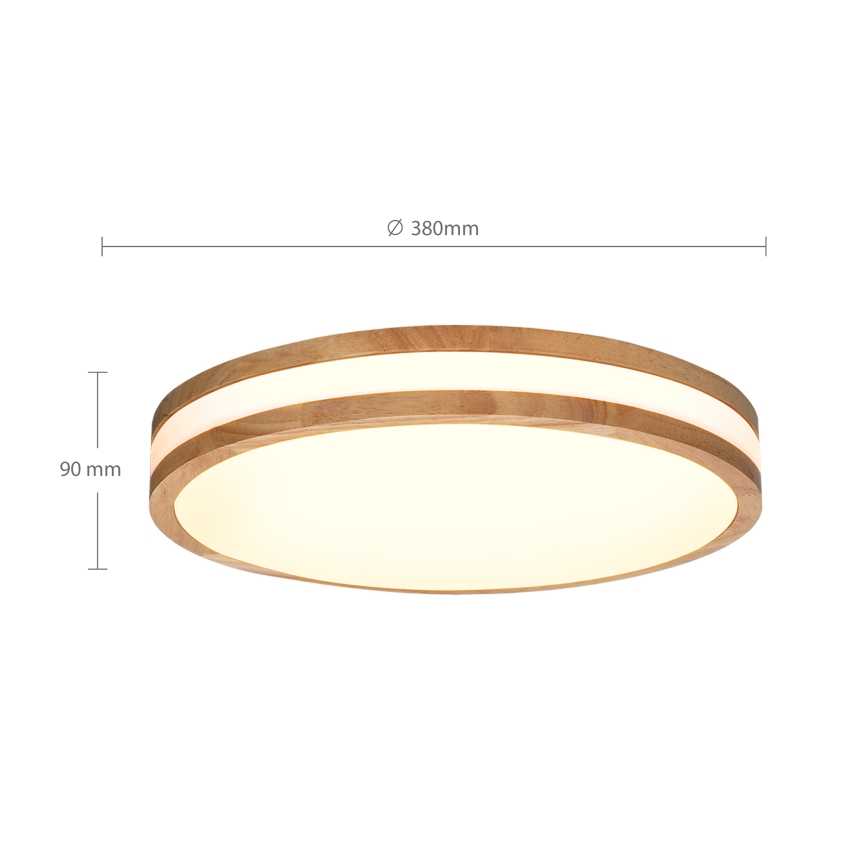 Brilagi - LED Aptumšojama griestu lampa MOLINA LED/48W/230V 3000-6500K ozolkoks d. 38 cm + tālvadības pults