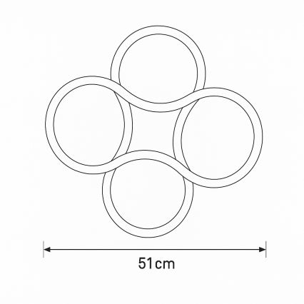Brilagi - LED regulējams griestu gaismeklis ORELLI LED/53W/230V Ø 51 cm 3000-6000K + tālvadības pults