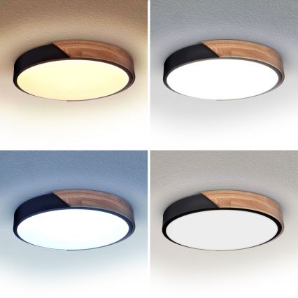 Brilagi - LED Aptumšojama griestu lampa PILANA LED/48W/230V 3000-6500K ozols d. 40 cm + tālvadības pults