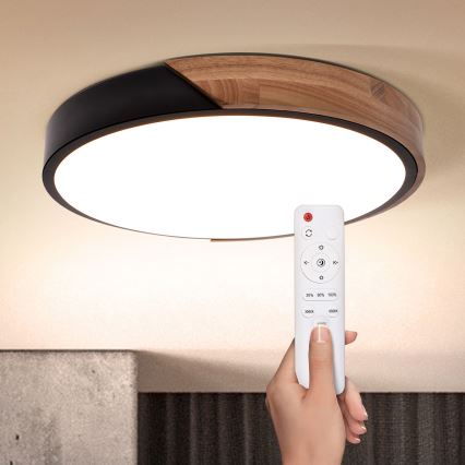 Brilagi - LED Aptumšojama griestu lampa PILANA LED/48W/230V 3000-6500K ozols d. 40 cm + tālvadības pults